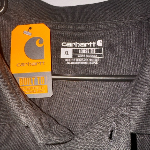 Carhartt Men's Loose Fit Midweight Short Sleeve Pocket Polo Shirt - Picture 3 of 4